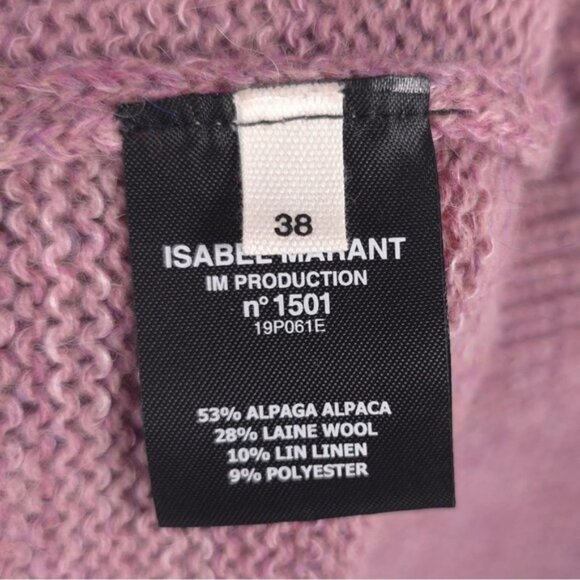 ISABEL MARANT‎ Gatliny ALPACA WOOL LINEN Knit Sweater Pink Mauve Size 38 S/M - Picture 14 of 16
